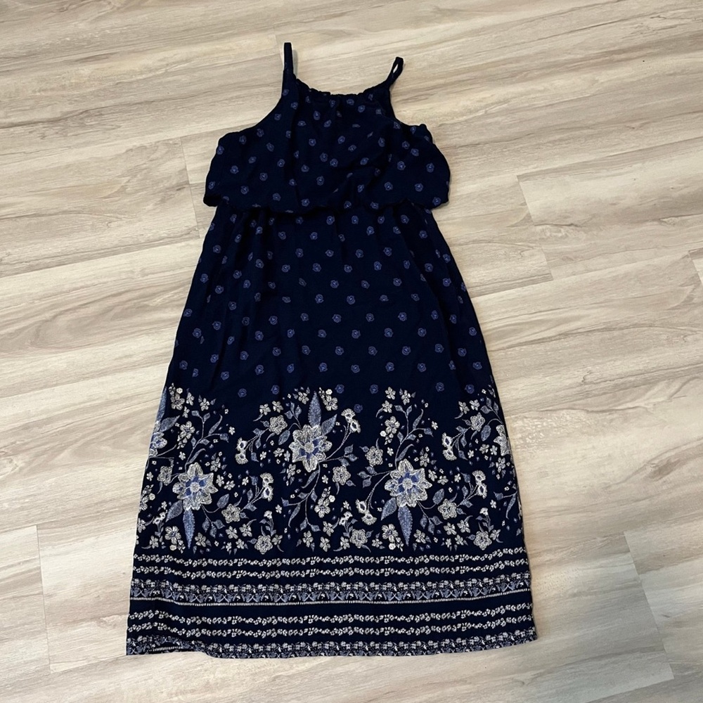 Old Navy Navy Blue Floral Kids Dress